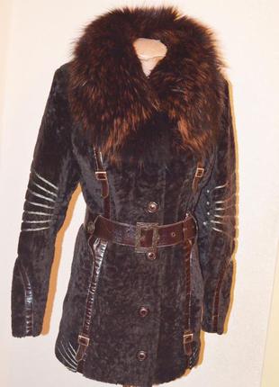 Шубка-мутон-єнот-шоколад
