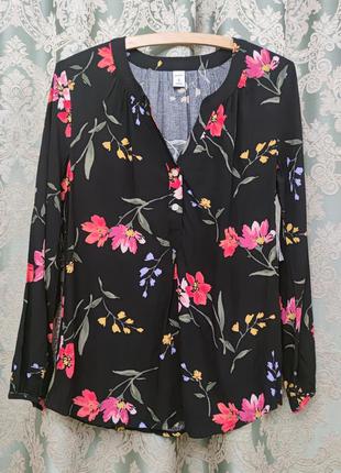 Стильная блузка топ old navy black floral1 фото