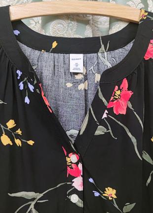 Стильная блузка топ old navy black floral3 фото