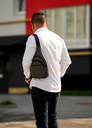 Чоловіча сумка слінг через плече brooklyn - графітова4 фото