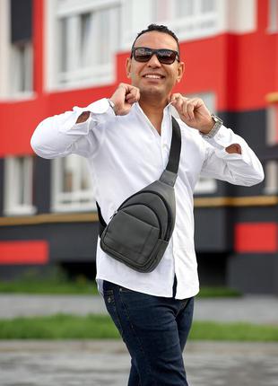 Мужская сумка слинг через плечо brooklyn - графитовая
