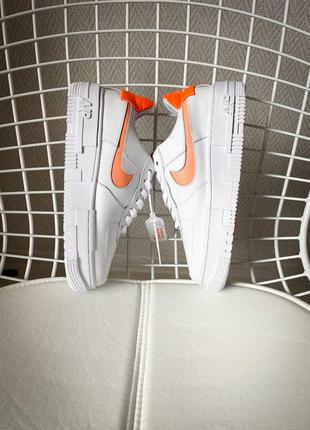 Женские кроссовки nike air force 1 low pixel white orange  | жіночі кросівки найк9 фото