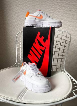 Женские кроссовки nike air force 1 low pixel white orange  | жіночі кросівки найк4 фото