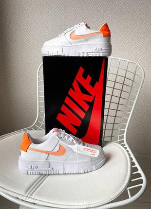 Женские кроссовки nike air force 1 low pixel white orange  | жіночі кросівки найк3 фото