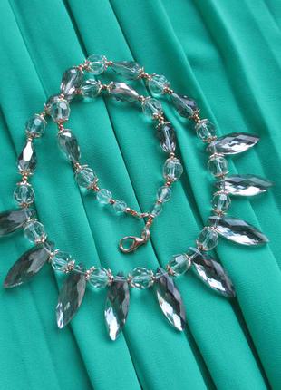 Колье из хрустальных бусин 52 см