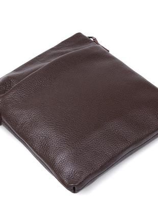 Кожаная современная мужская сумка через плечо shvigel 11601 коричневый3 фото