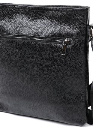 Кожаная стильная мужская сумка через плечо shvigel 11604 черный2 фото