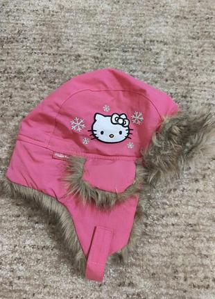 Шапка ушанка для девочки hello kitty 122 128 6-8 років вушанка 52 h&m