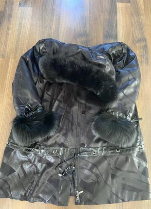 Куртка, пуховик, пальто зимова жіноча шкіра 5хl1 фото