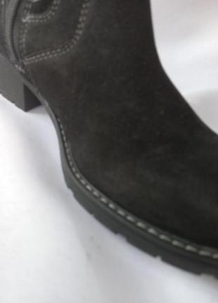 Замшеві чорні чоботи, низ з воскованої замші  утеплені з технологією 'insolia flex'3 фото