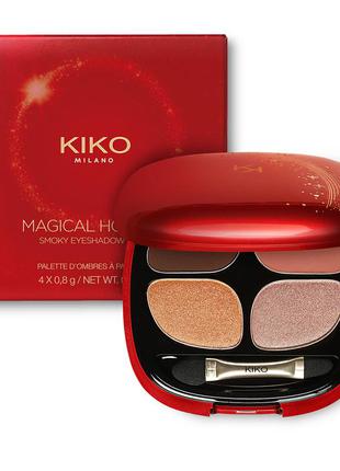 Палитра теней magical holiday smoky eyeshadow quad kiko milano 02