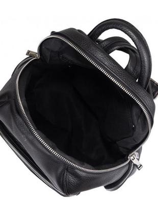Рюкзак женский городской чёрный vera pelle🇮🇹5 фото