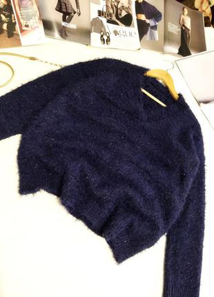!!! пушистый синий свитер травка(можно оверсайз)2 фото