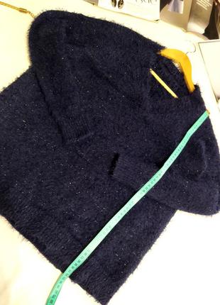 !!! пушистый синий свитер травка(можно оверсайз)6 фото
