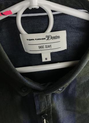 Новая хлопковая  рубашка в полоску tom tailor denim vn32 фото