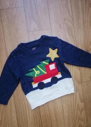 Новорічний светр next на 9-12 міс рік1 фото