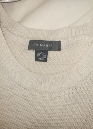 Белый свитер с радужными рукавами primark3 фото