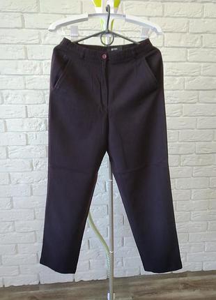 Теплі вовняні штани з кишенями і високою посадкою 97% вовни/3% еластану