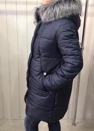 Шикарний зимовий пуховик,куртка з хутром,розмір 48.1 фото