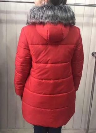 Зимовий пуховик,куртка з хутром під чорнобурку.4 фото