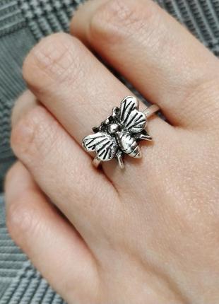 Новое кольцо бабочка колечко серебристое стимпанк перстень каблучка кільце метелик4 фото