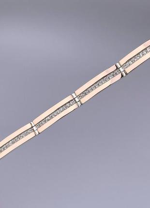 Срібний браслет з золотими пластинами