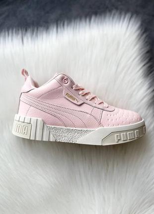 Зимние кроссовки puma cali pink fur на меху10 фото