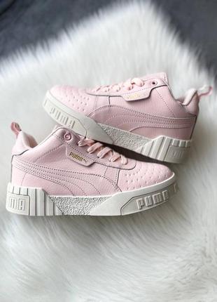 Зимние кроссовки puma cali pink fur на меху7 фото