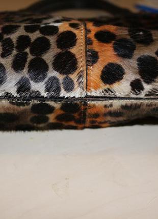 Сумка шопер натуральная кожа-мех леопард4 фото