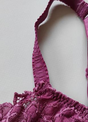 Мереживний Бюстгальтер мереживо кісточки рожевий бордовий sans complexe фіолетовий сексі еротик ліфчик бюстгальтер7 фото
