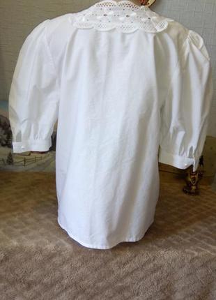 Красива вінтажна блузка з прошвой pierre marcel2 фото
