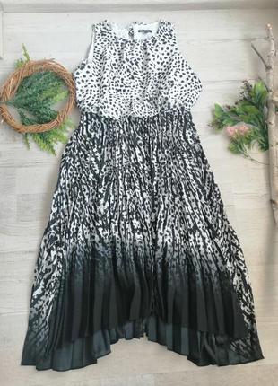 Сукня плісе з енімалістичним малюнком пума асиметричний низ2 фото
