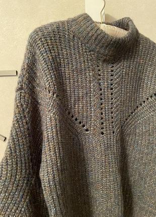Трендовый шерстяной оверсайз свитер h&m объёмный крупной вязки2 фото