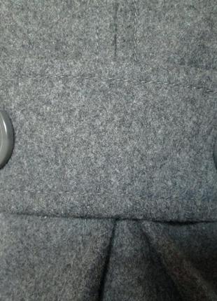 Пальто женское бренд h&m р-р 36 xs-s жакет демисезон сток шерсть серый5 фото
