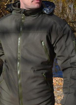 Зимняя куртка олива с утеплителем для военных2 фото