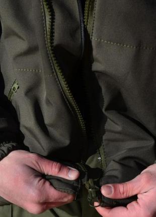 Зимняя куртка олива с утеплителем для военных4 фото