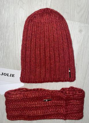 Зимний комплект шапка и снуд jolie5 фото