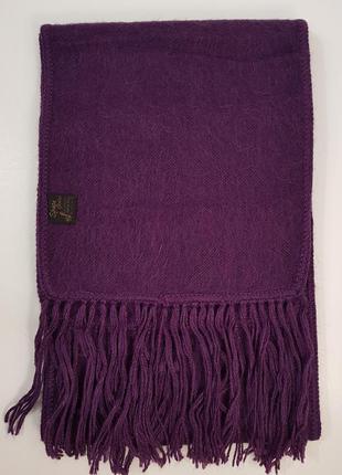 Изумительный мягкий и теплый шарф 100% альпака красивого сливового цвета5 фото
