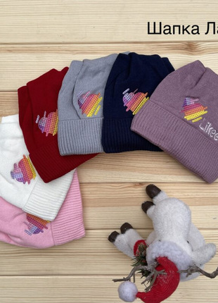 Зимняя шапка с ушками likee!