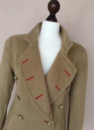 Шерстяное кашемировое пальто bottega martinesewool & cashmere coat in camel4 фото