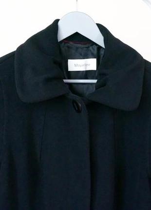 Пальто чёрное классическое прямой крой mayerline brussels3 фото