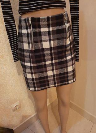 Спідниця в клітинку 2 блискавки