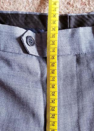 Next брюки чоловічі класика 50% вовна тонкі 36 м 91.5 см талія сірі з блакитним відливом10 фото
