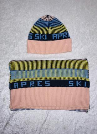 Распродажа sale акриловый набор шапка и шарф ski apres1 фото