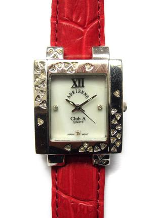 Adrienne club a перламутрові годинник з сша з камінням хутро. japan sii