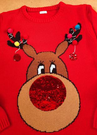 Вязаный новогодний свитер свитшот для подростка