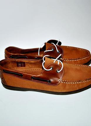 Туфли clarks кожаные нубук коричневые топсайдеры мокасины мужские1 фото