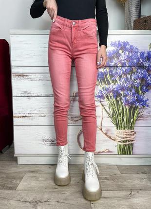 Розовые джинсы скини 1+1=38 фото