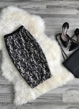 Стильная кружевная юбка zara
