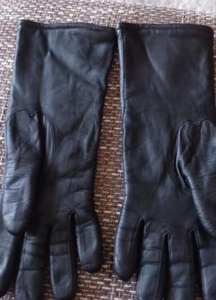 Удлиненные женские кожаные перчатки2 фото